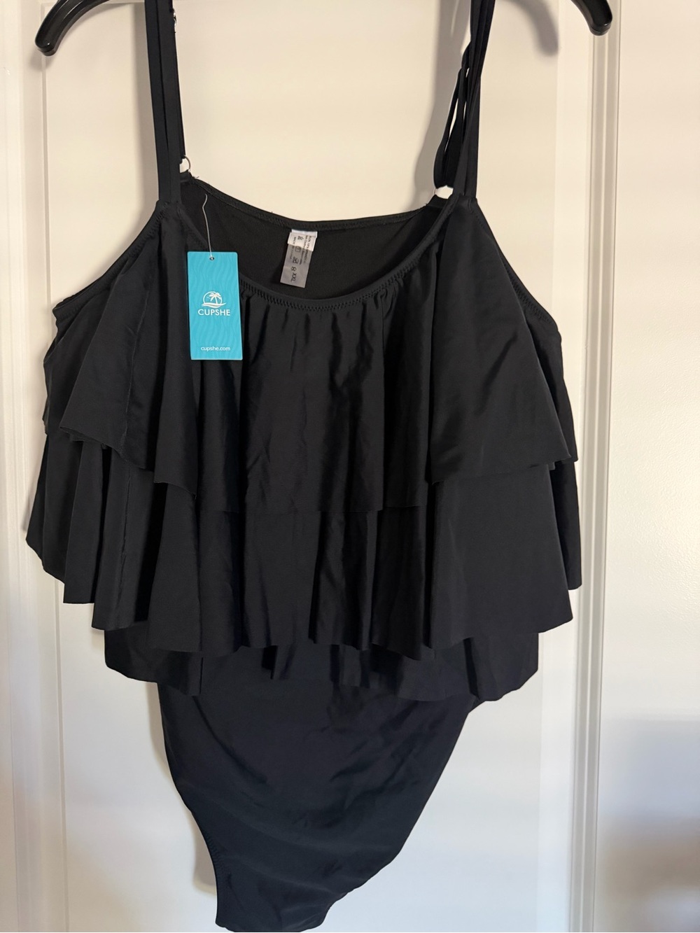Cupshe Black Ruffle One-Piece swimsuit